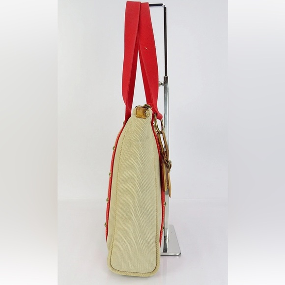 Louis Vuitton Tan Tote with Red Straps - Picture 4 of 16